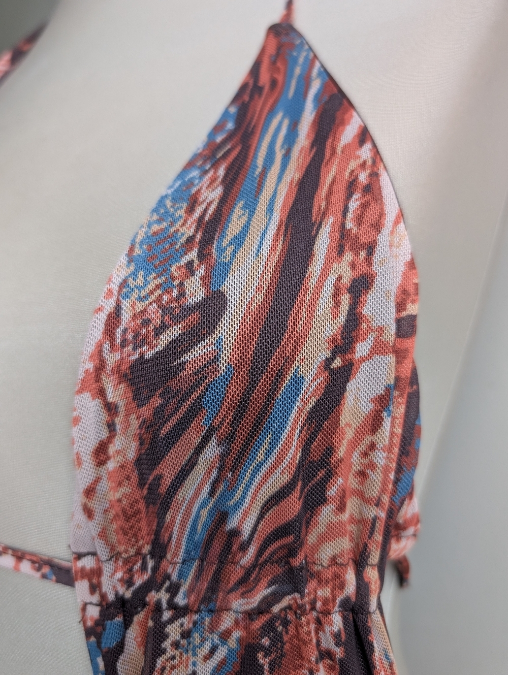 Outcast Harper Mesh Halter Maxi Dress With Abstract Print - Picture 4 of 5